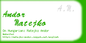 andor matejko business card